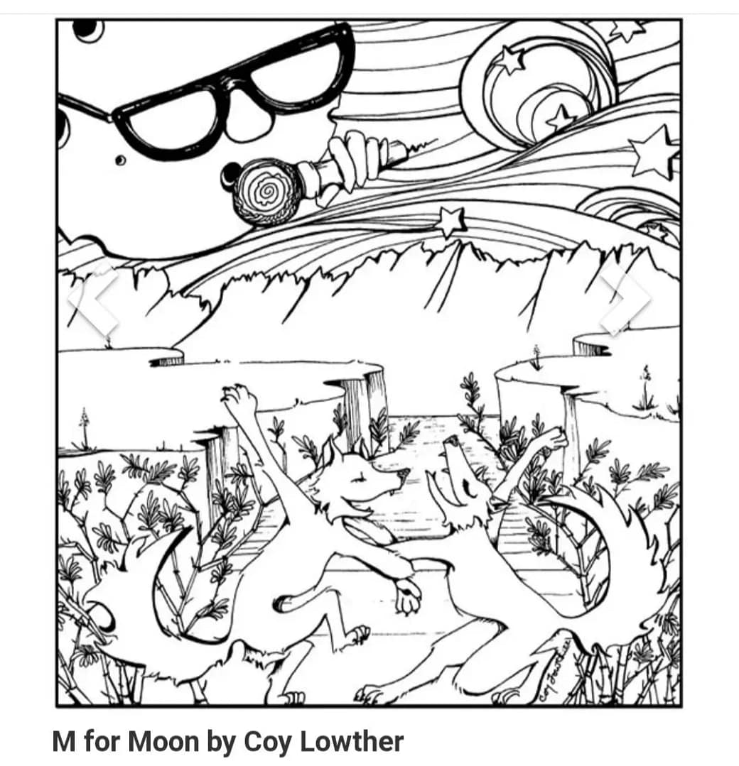 M is for Moon 8x10 micron ink