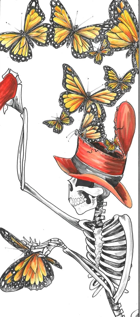 cropped fly which pairs with Grow 8x10 watercolor and micron ink 1