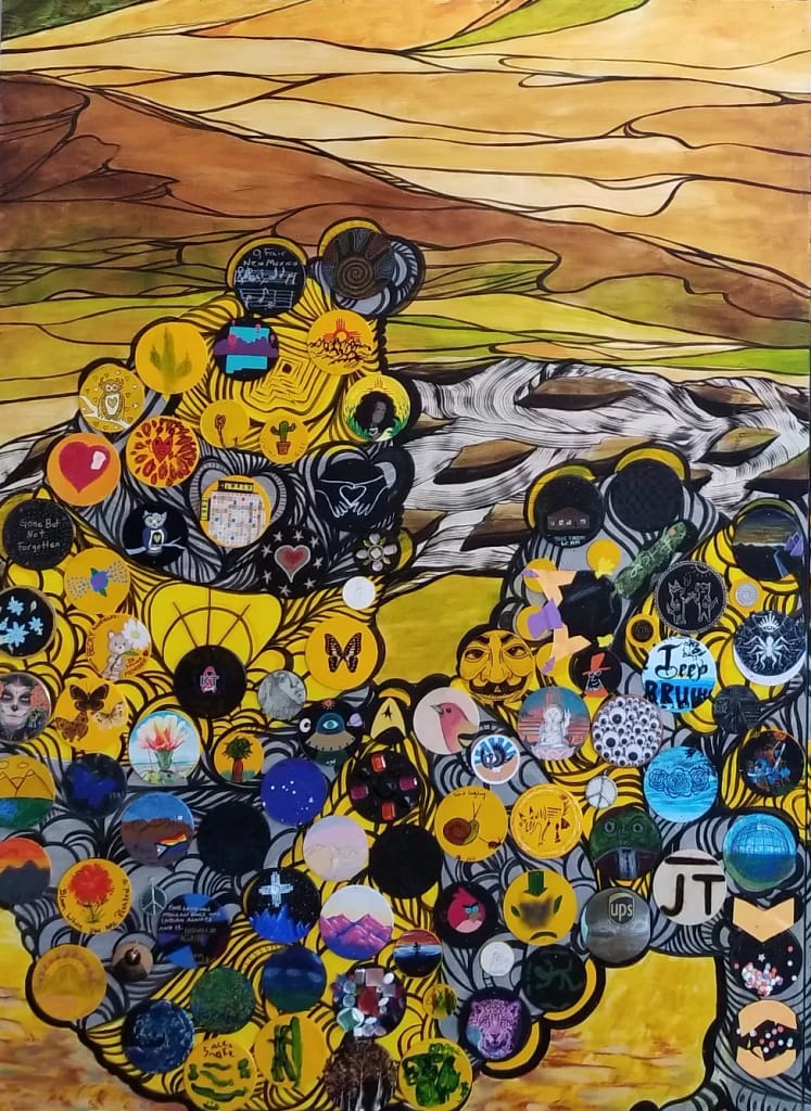 Gila monster community mural each body bead was painted by community members e1688319995895
