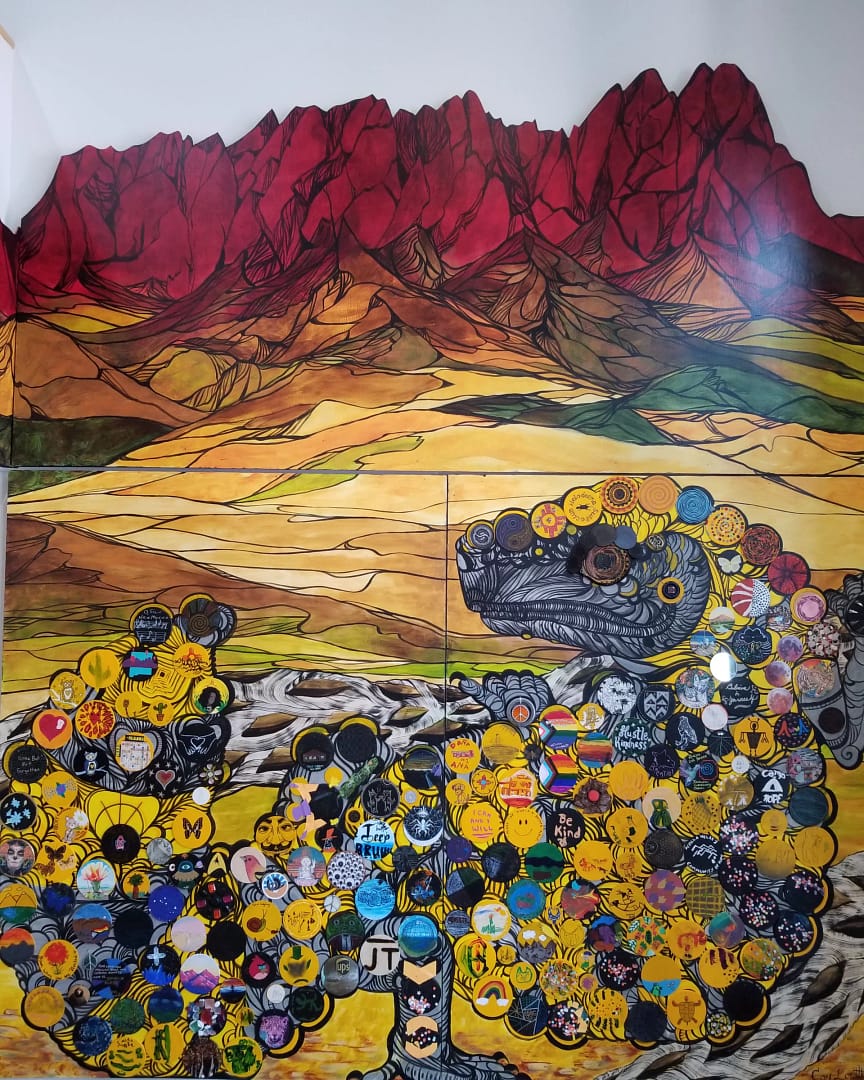 Gila monster community mural each body bead was painted by community members 1 e1688319130542